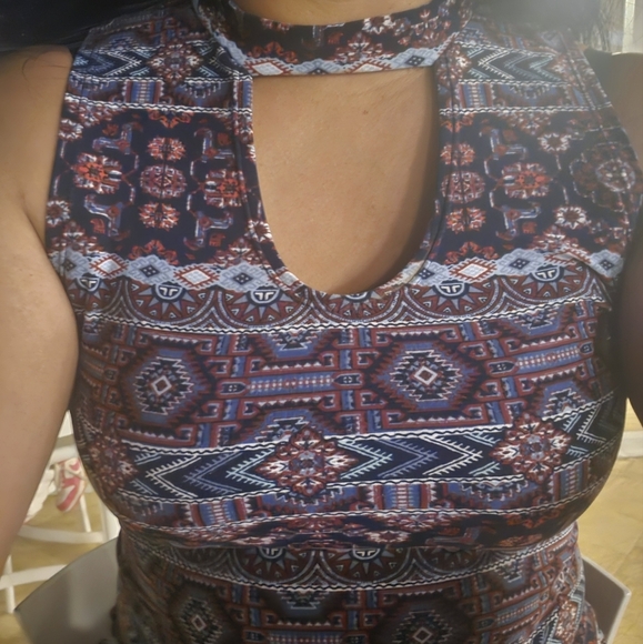 Rue21 Red and Blue Sleeveless Bodycon Mini Dress - Picture 5 of 5